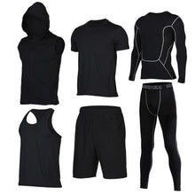 Quick Dry Men's Running Sets 6pieces/sets Compression Sports Suits Basketball Tights Clothes Gym Fitness Jogging Sportswear