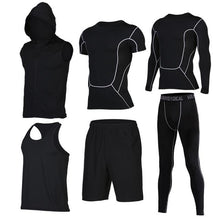 Quick Dry Men's Running Sets 6pieces/sets Compression Sports Suits Basketball Tights Clothes Gym Fitness Jogging Sportswear