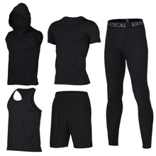 Quick Dry Men's Running Sets 6pieces/sets Compression Sports Suits Basketball Tights Clothes Gym Fitness Jogging Sportswear
