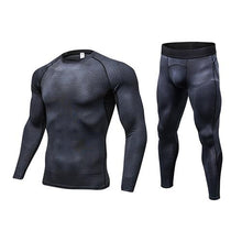Fitness Tight Sport Suit Men Long Sleeve Shirt +Pant Men's Running Set Compression Gym Clothing Quick Dry Men's Sportswear