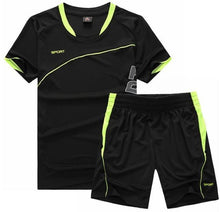 Men Running Suit Short Sleeve+Shorts Basketball Training Tracksuit Quick Dry Loose T-shirt Sports Gym Fitness Exercise Clothing