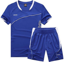 Men Running Suit Short Sleeve+Shorts Basketball Training Tracksuit Quick Dry Loose T-shirt Sports Gym Fitness Exercise Clothing