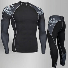 Men's Compression Run jogging Suits Clothes Sports Set 4xl Long t shirt And Pants Gym Fitness workout Tights clothing