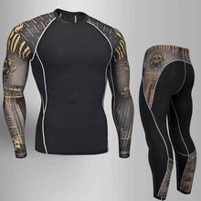 BEST NEW Mens Compression Set Running Tights Workout Fitness Training Tracksuit Long Sleeves