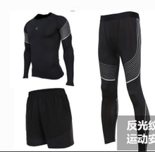 Men's Run set Fitness Suit Gym Wicking Compression Jogging sports tracksuits running sportswear