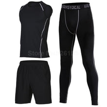 Mens Sports Suits Basketball Jersey For Men 3pcs Compression Running Suits Gym Fitness