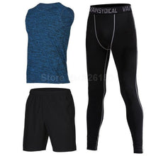 Mens Sports Suits Basketball Jersey For Men 3pcs Compression Running Suits Gym Fitness